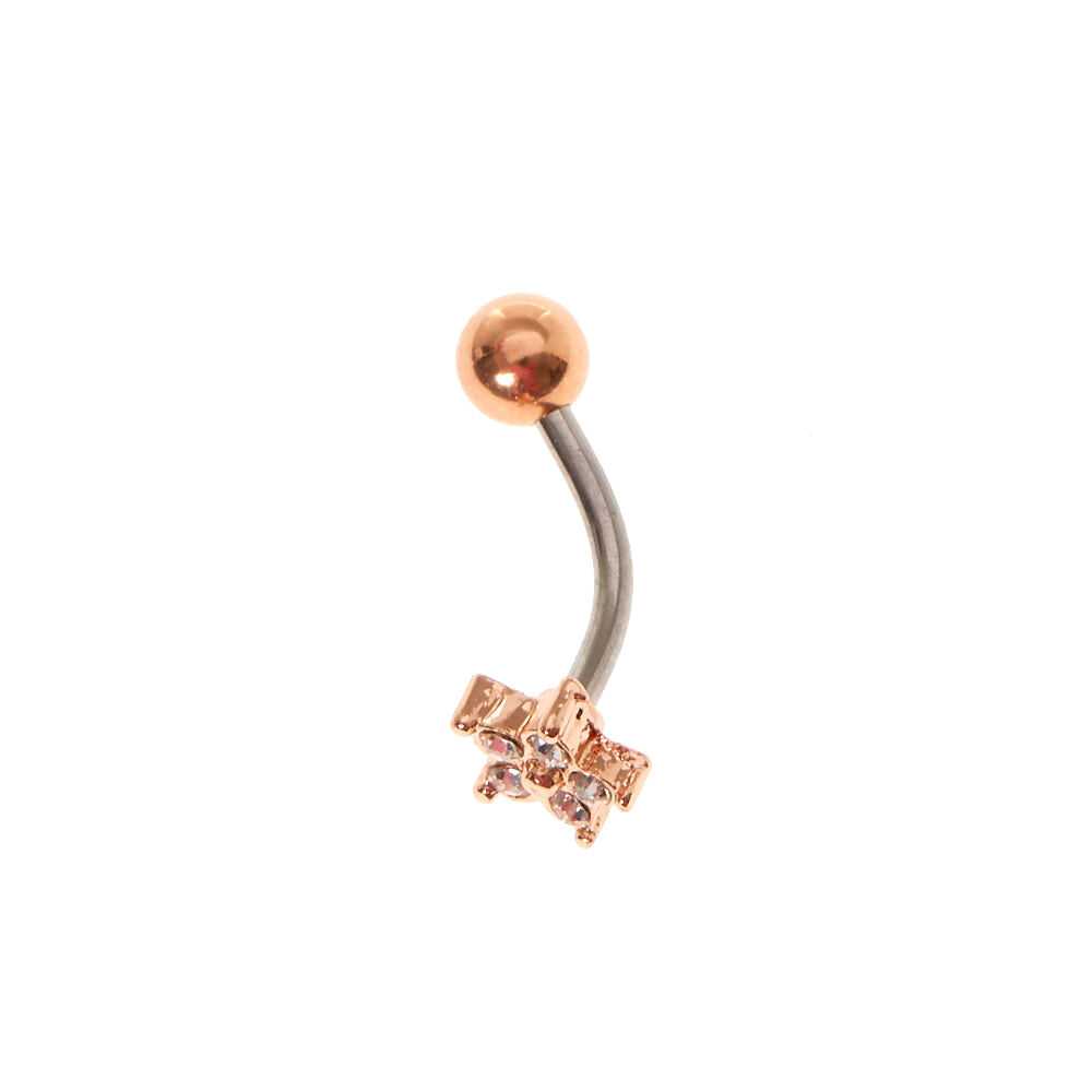 Anti Tragus Rose Gold Flower Barbell,