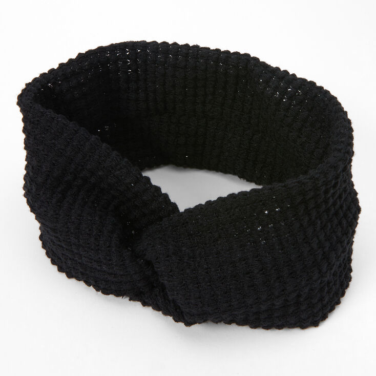 Sweater Knit Twisted Headwrap - Black,