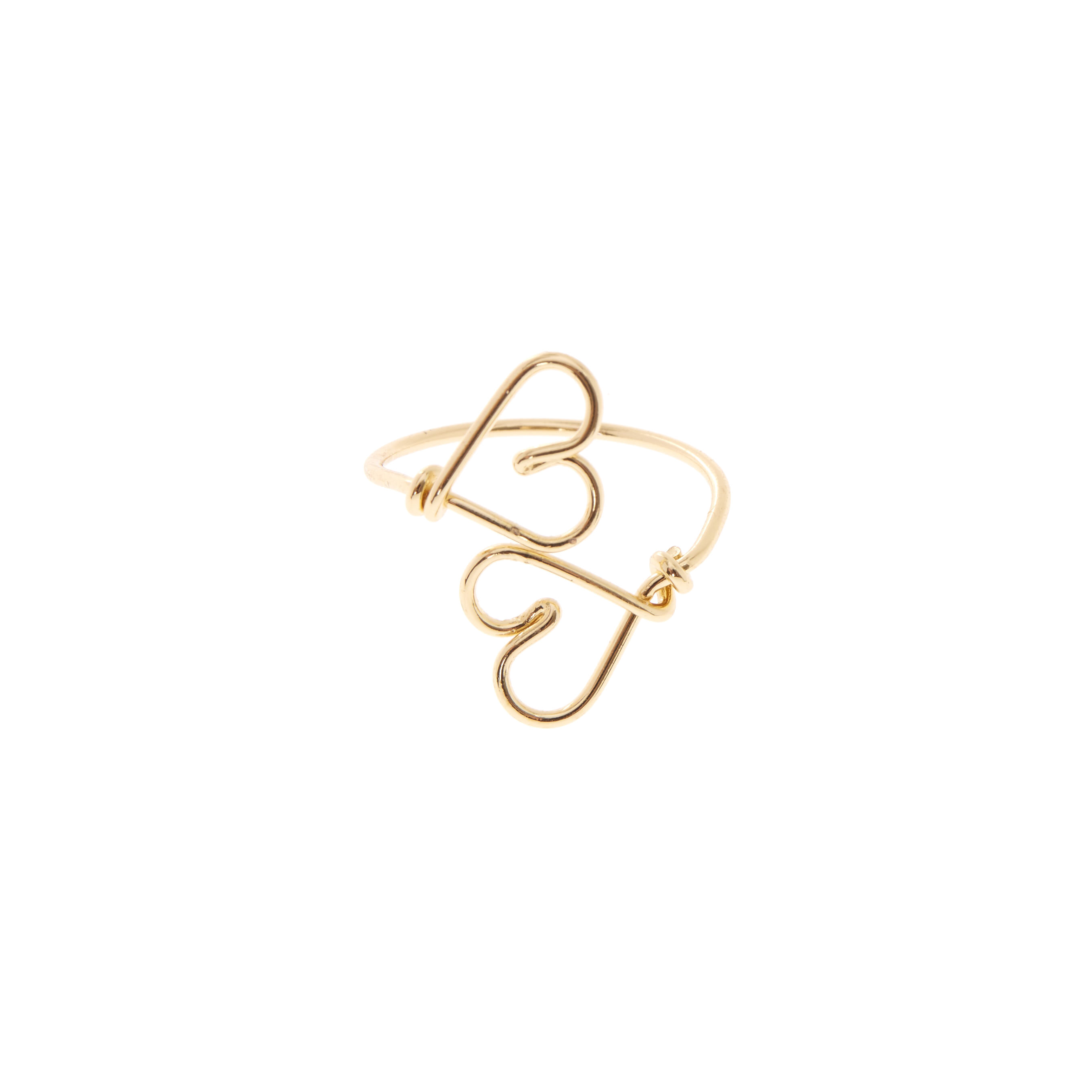 Bague d'orteil couleur dorée cœur en fil de fer,