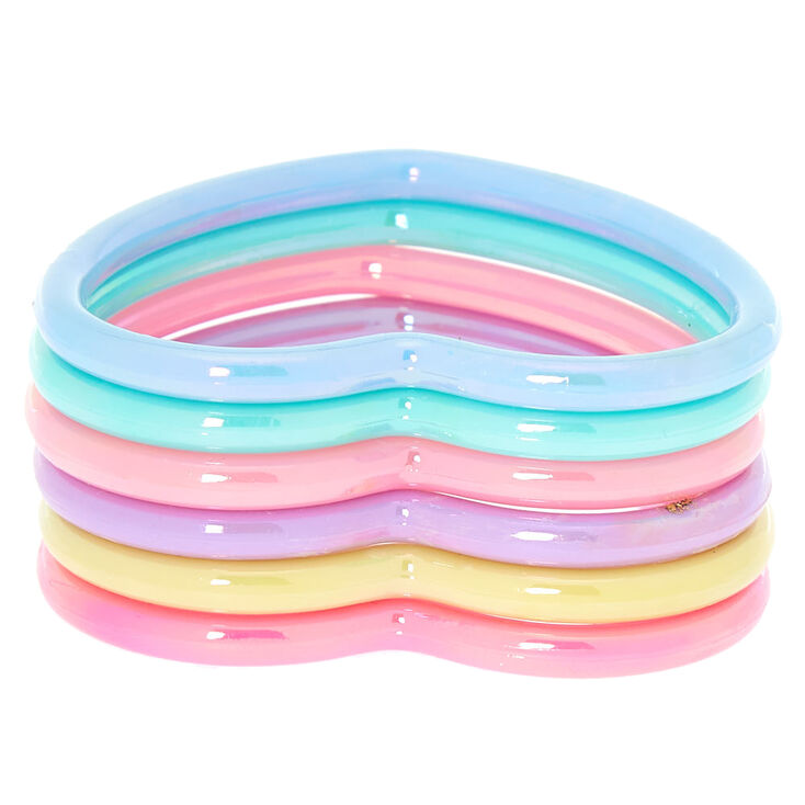 Claire&#39;s Club Heart Bangle Bracelets - 6 Pack,
