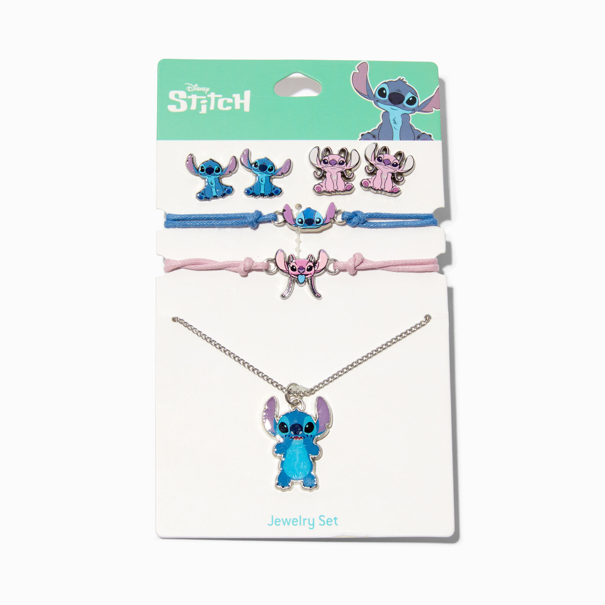 View Claires Disney Stitch Jewelry Set 5 Pack Silver information