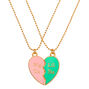 Big &amp; Lil Sis Pastel Heart Pendant Necklaces - 2 Pack,