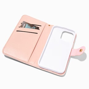 Coque de portable pochette poignet rose en fausse fourrure - Compatible avec iPhone&reg;&nbsp;13&nbsp;Pro,