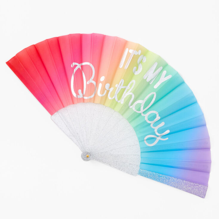 Claire&#39;s Club Rainbow Birthday Fan,