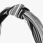Black &amp; White Striped Knotted Headband,
