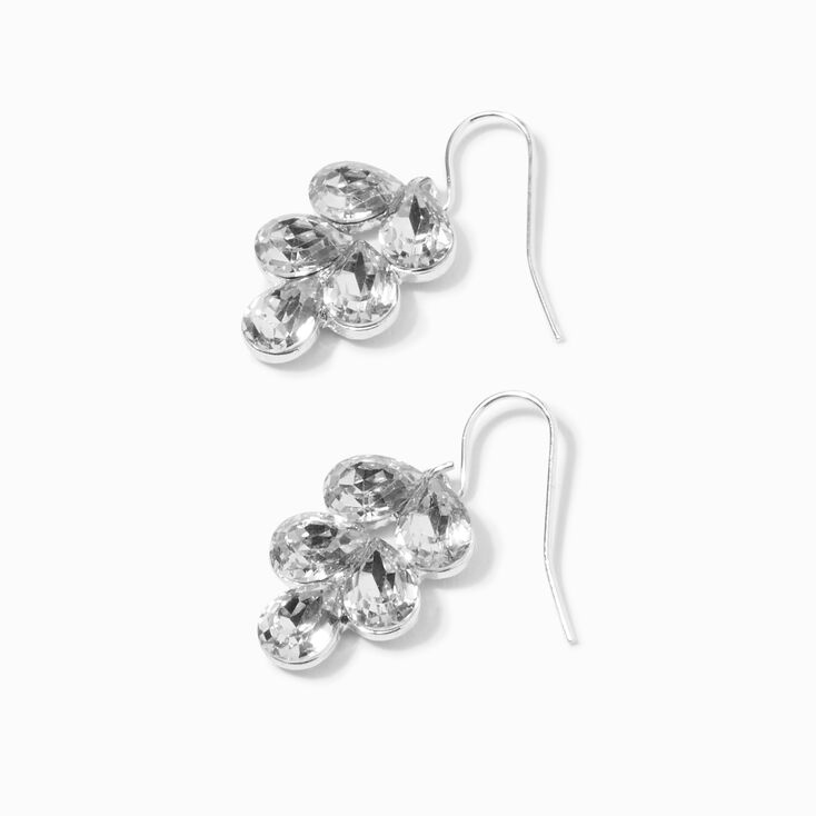Silver-tone 1&quot; Crystal Leaf Drop Earrings,