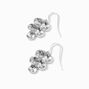 Silver-tone 1&quot; Crystal Leaf Drop Earrings,