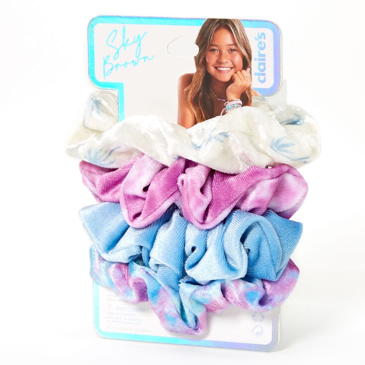 Sky Brown&trade; Small Hair Scrunchies &ndash; Blue, 4 Pack,