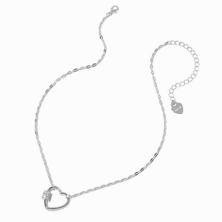 T H E M E x Claire&#39;s Silver-tone Heart Carabiner Necklace,
