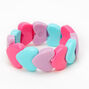 Claire&#39;s Club Lilac Heart Beaded Stretch Bracelet,