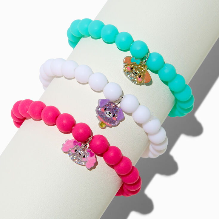 Claire&#39;s Club Dogs Matte Beaded Stretch Bracelets - 3 Pack,