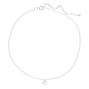 Sterling Silver Cubic Zirconia Heart Chain Anklet,