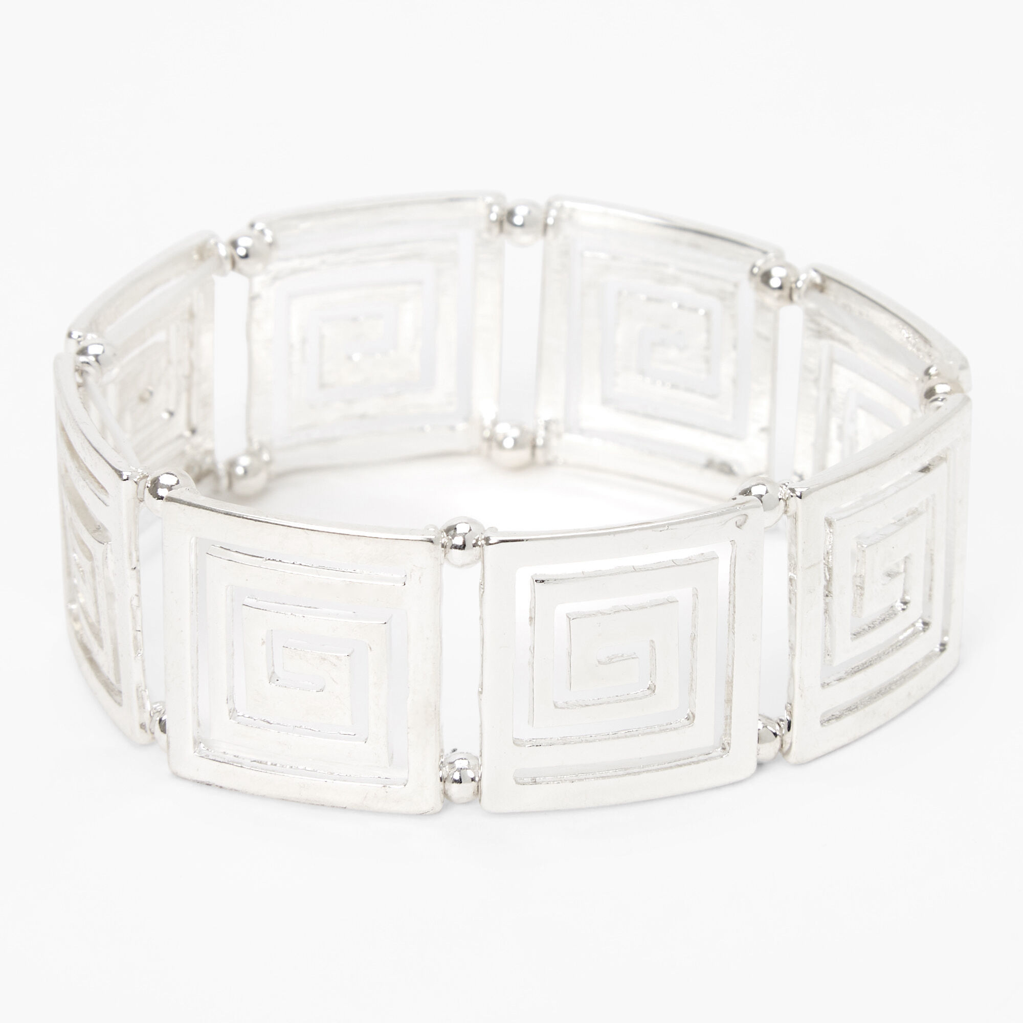 SilverGreek Key Stretch Bracelet Claire s