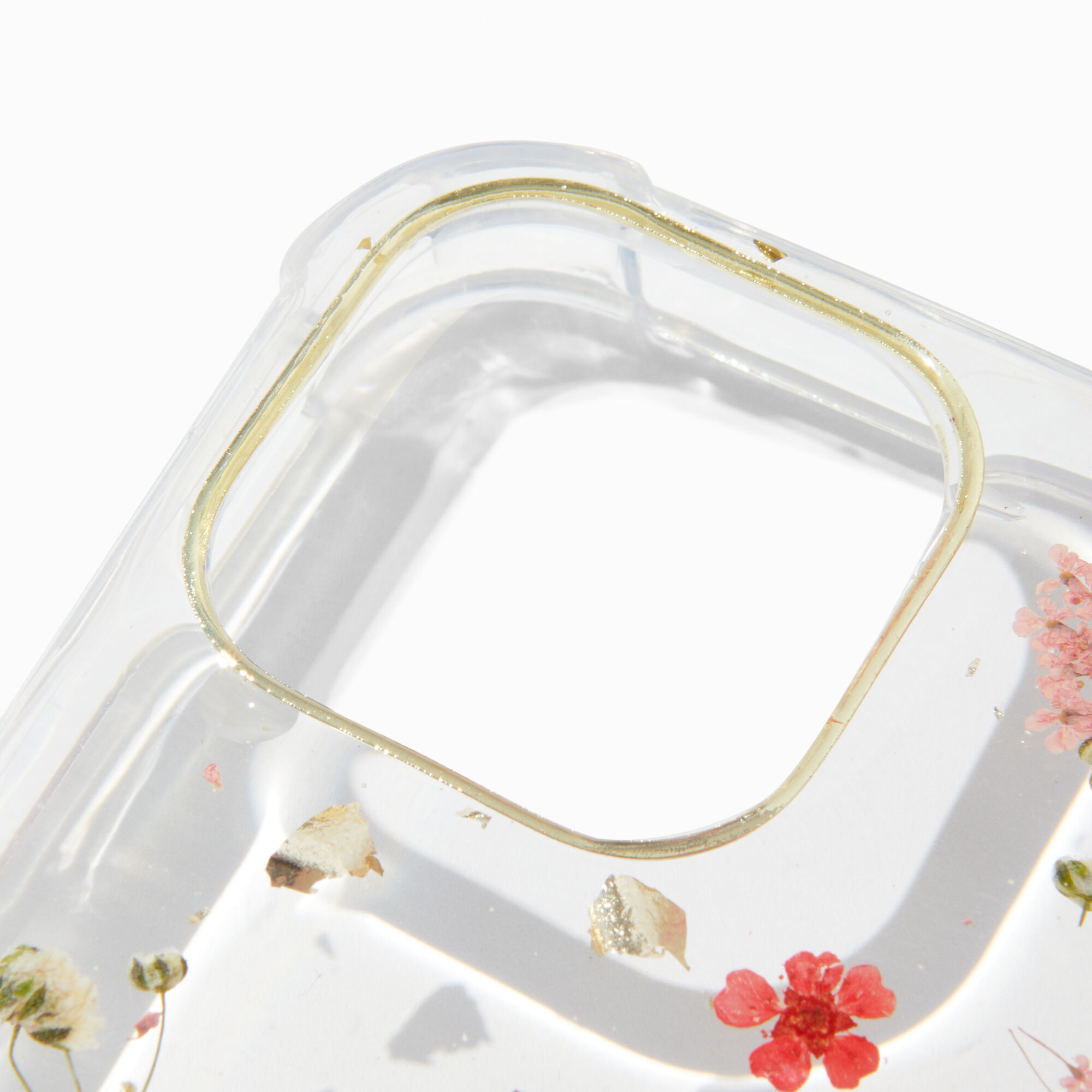 Coque de protection pour portable fleurs séchées avec support anneau cœur - Compatible avec iPhone® 13/14,