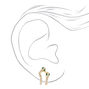 Gold Embellished Snake Wrap Stud Earrings - Green,