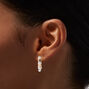 Gold-tone Embellished 25MM Thick Hoop Earrings,