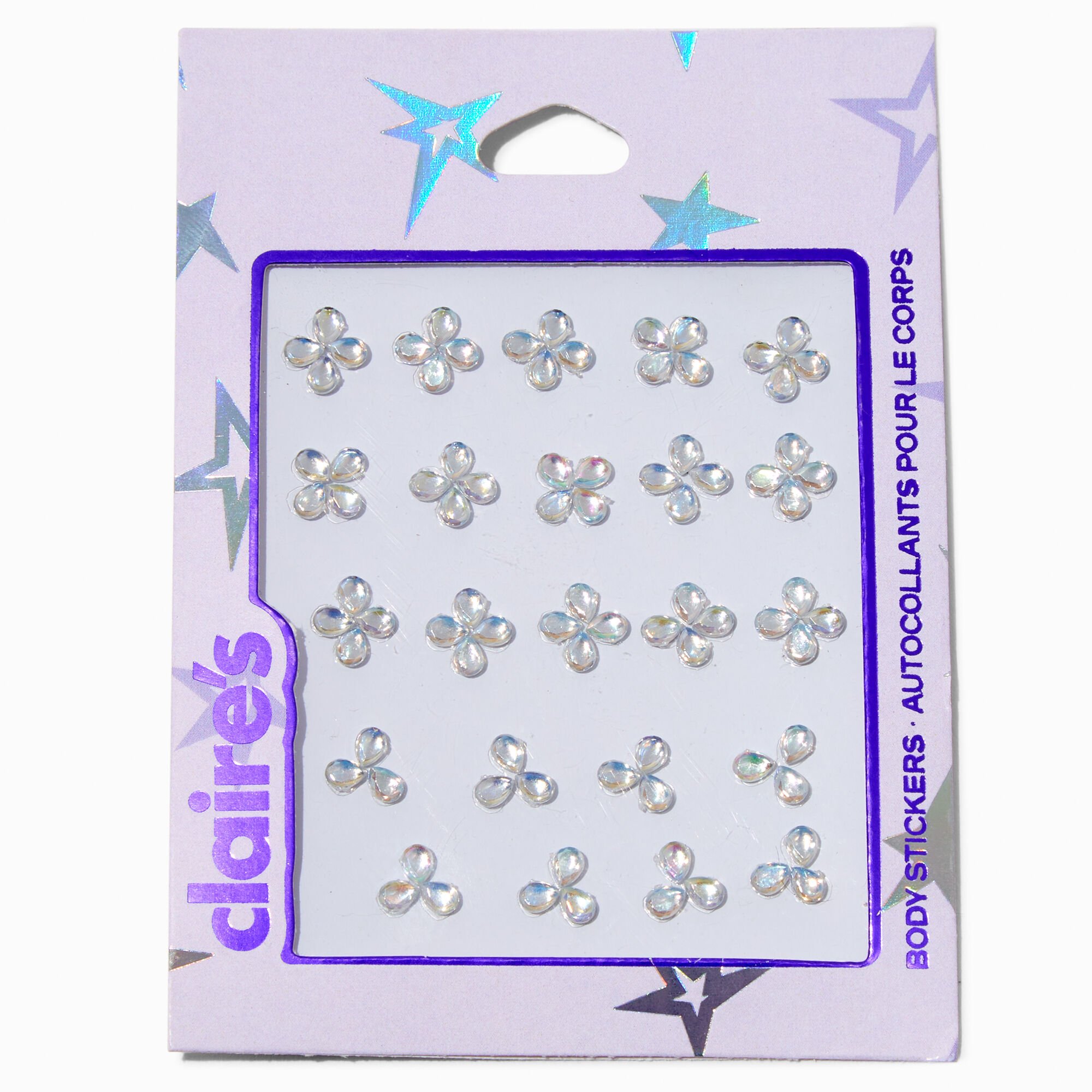 Mini Iridescent Flowers Body Gems,