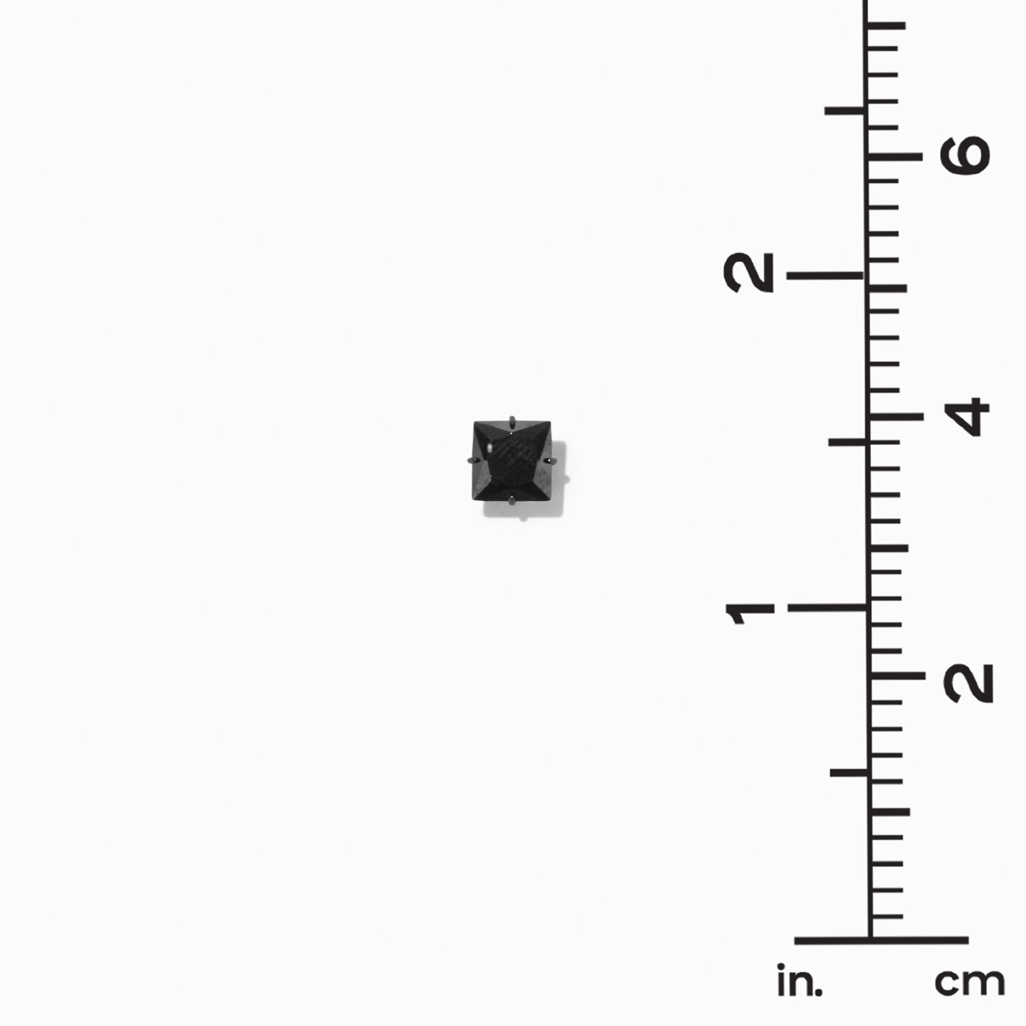 C LUXE by Claire's Black Titanium Cubic Zirconia 6MM Square Stud Earrings,