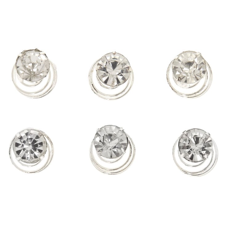 6 Pack Round Stone Hair Spinners,