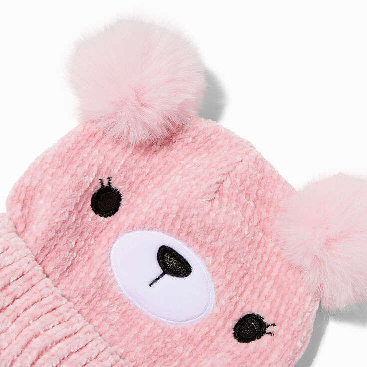 Claire&#39;s Club Pink Bear Beanie,