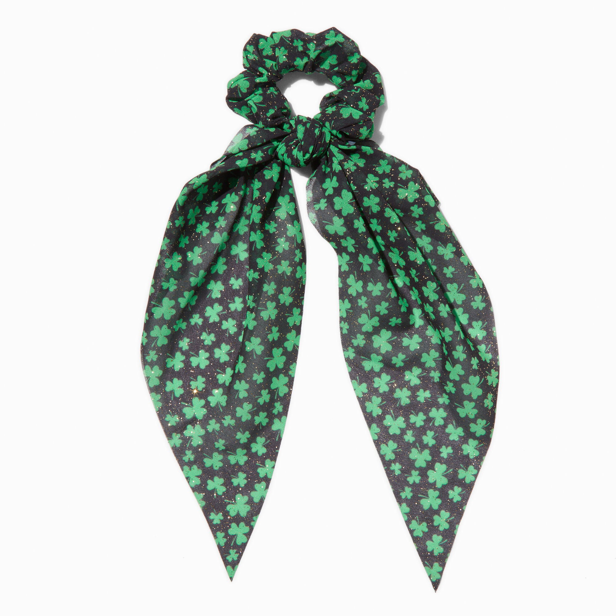 View Claires ShamrockPrint Scarf Hair Scrunchie information