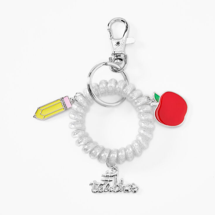 &#35;1 Teacher Enameled Charm Keychain,