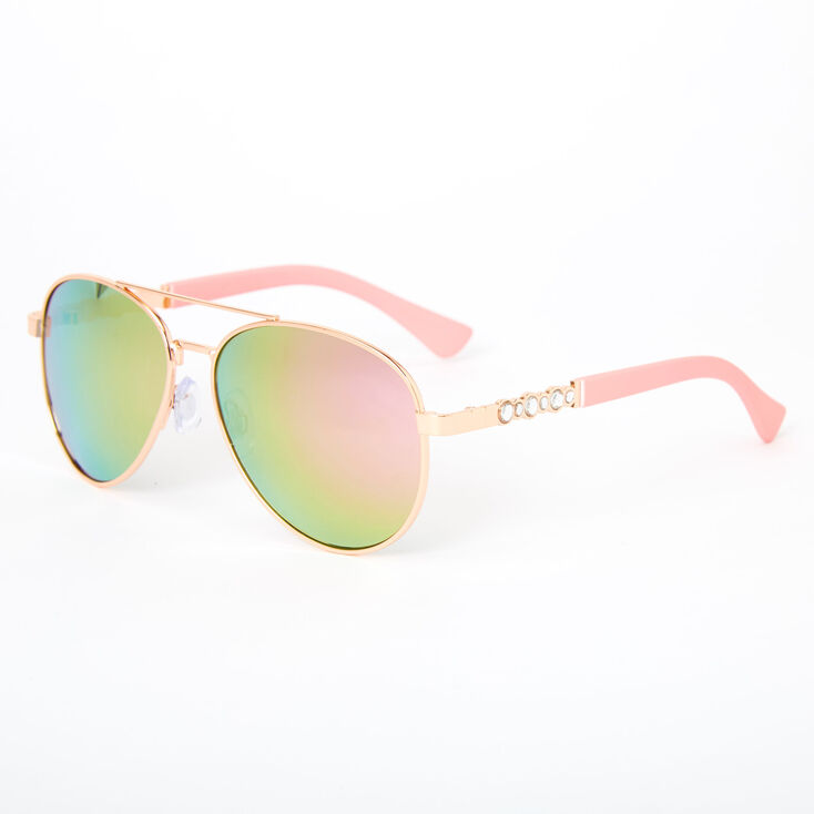 Claire&#39;s Club Embellished Aviator Sunglasses - Pink,