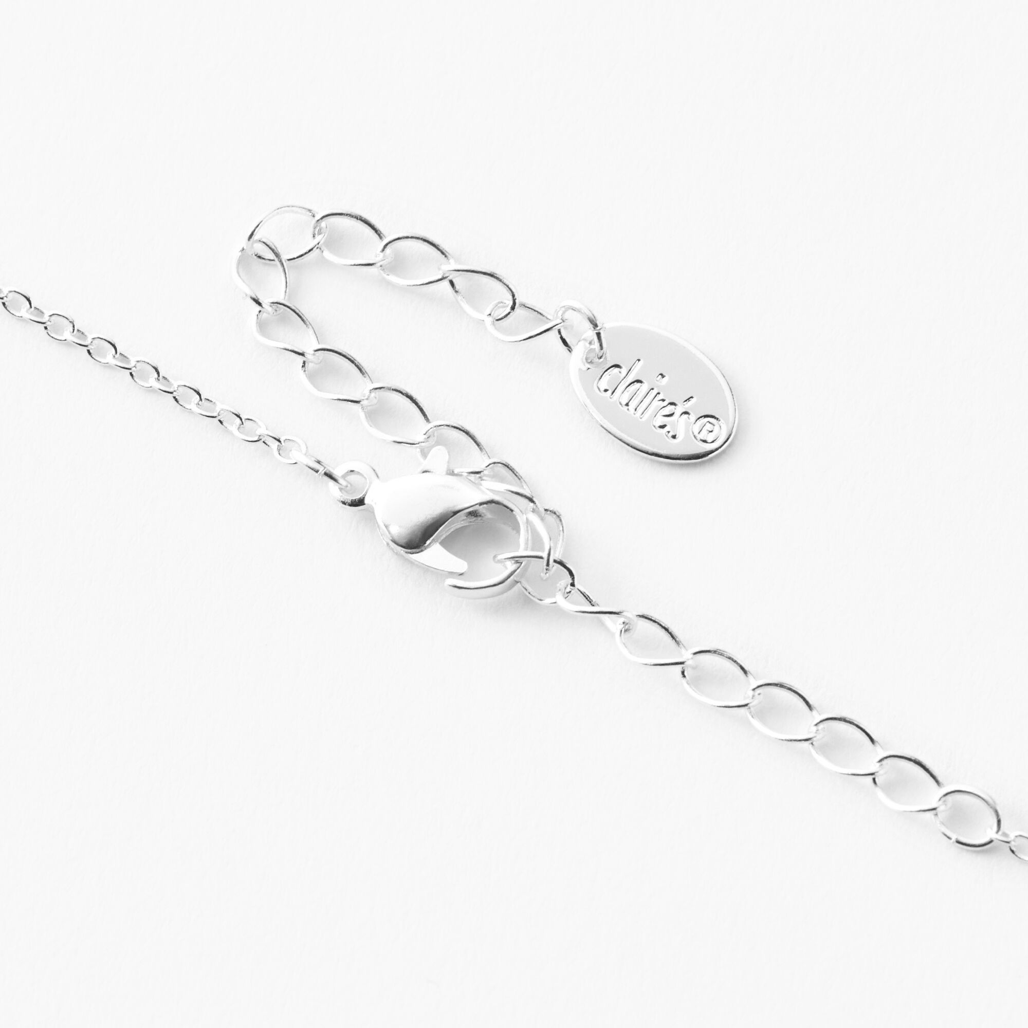 Silver Initial Mood Pendant Necklace - D,