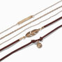 Rose Gold Feather Bracelet Set - 5 Pack,