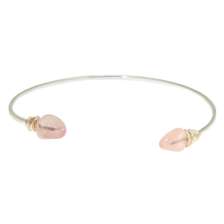 Claire's Bracelet manchette Compassion en quartz rose d'imitation