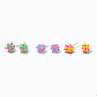 Rainbow Rave Spike Burst Stud Earrings - 3 Pack,