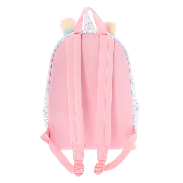 Fluffy Pastel Rainbow Unicorn Medium Backpack,