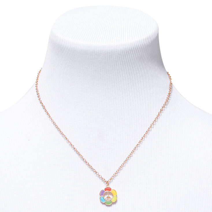 Gold Rainbow Daisy Peace Sign Jewelry Set &#40;3 Pack&#41;,