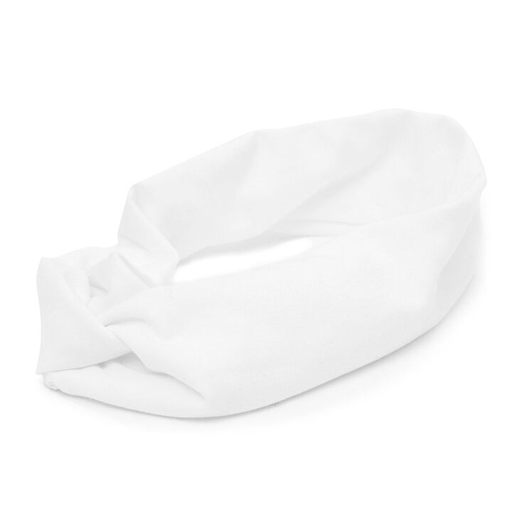 White Wide Jersey Twisted Headwrap,