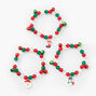 Christmas Beaded Charm Bracelets - 3 Pack,