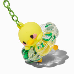 Duck Floatie Water-Filled Glitter Keychain,