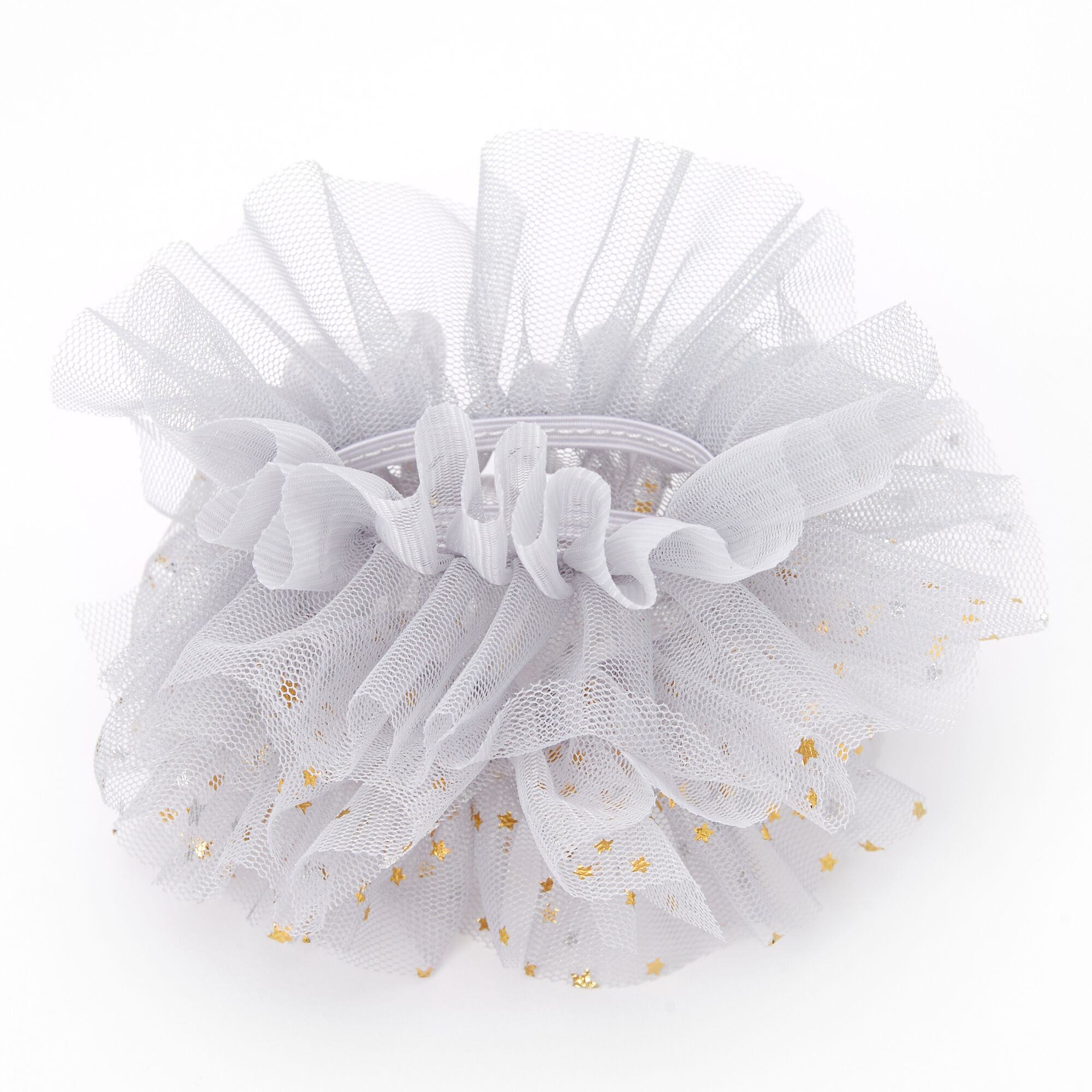 Claire's Club Grey Celestial Tulle Scrunchies - 2 Pack,