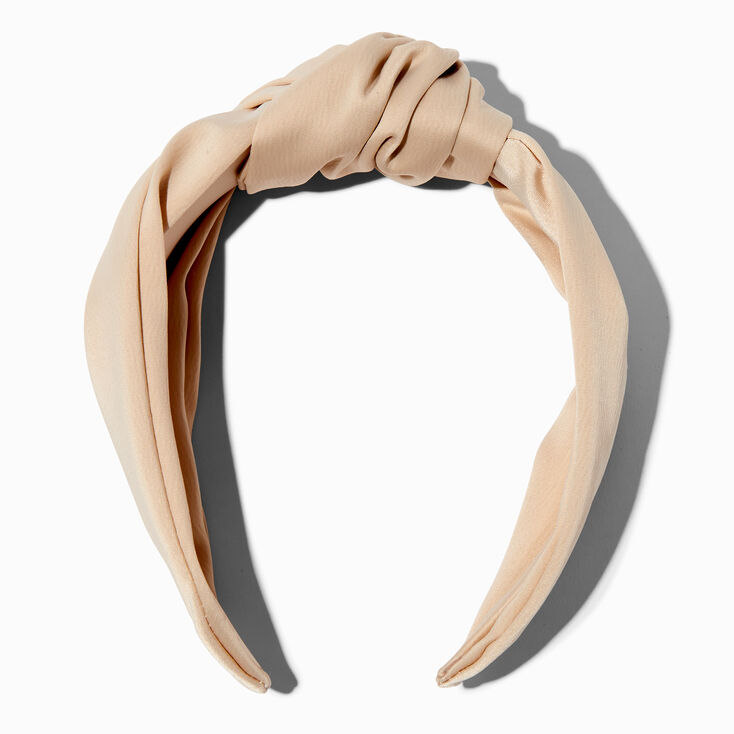 Nude Satin Knotted Headband,