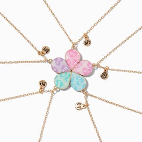 Claire&#39;s Club Best Friends Glitter Flower Pendant Necklaces - 5 Pack,