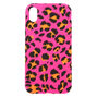 Neon Pink Leopard Print Phone Case - Fits iPhone XR,