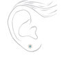 Sterling Silver Crystal Snowflake Stud Earrings - Blue,