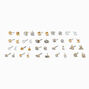 Gold-tone Micro Crystal Stud Earrings - 20 Pack,