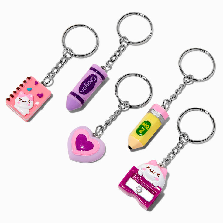 School Supplies Best Friends Keychains - 5 Pack,
