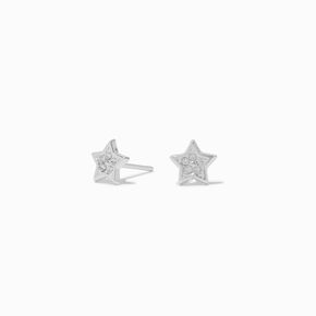 C LUXE by Claire&#39;s Sterling Silver Crystal Star Stud Earrings,