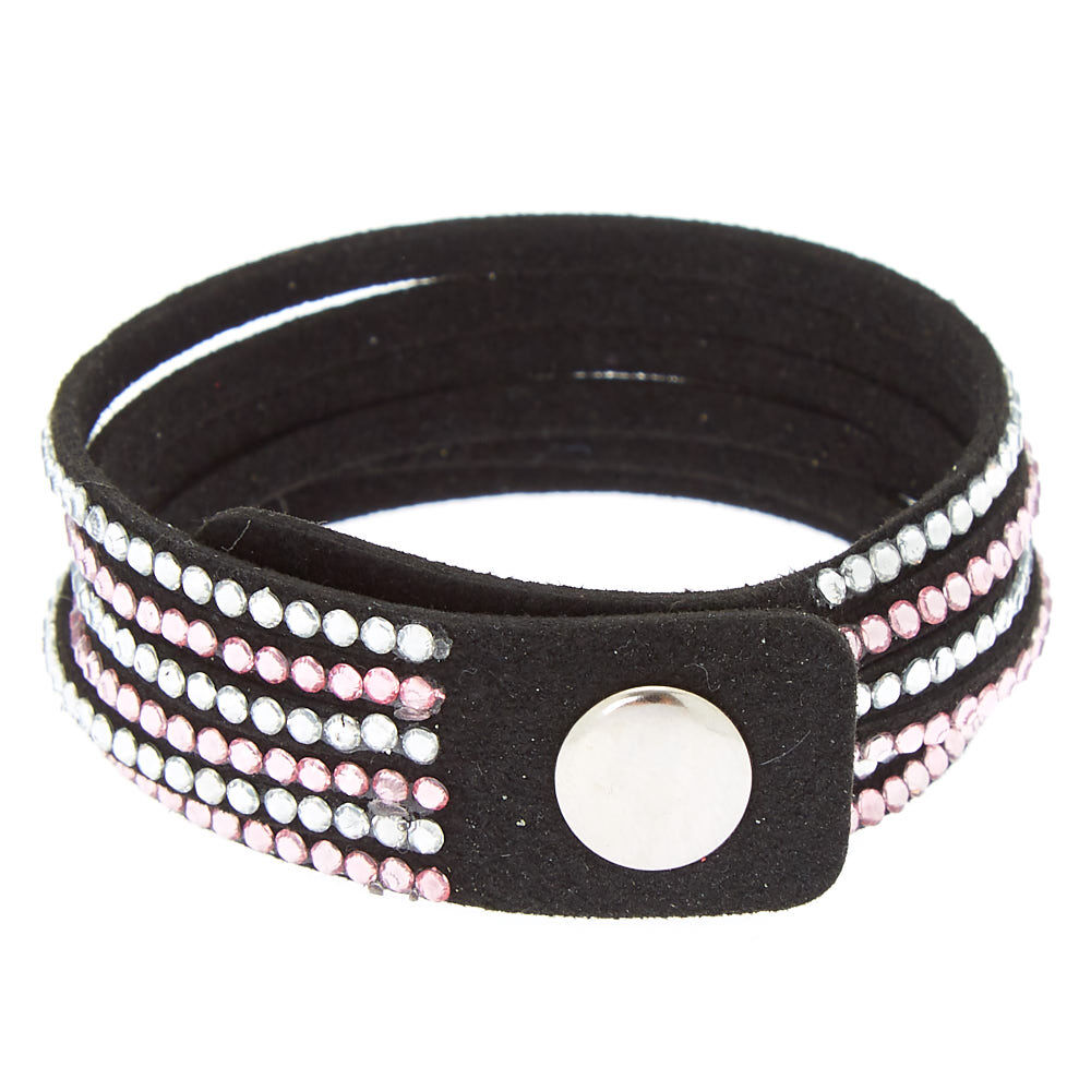 Studded Layered Wrap Bracelet - Pink,