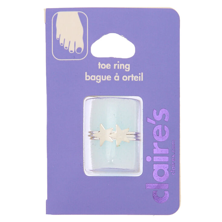 Silver Double Star Toe Ring,