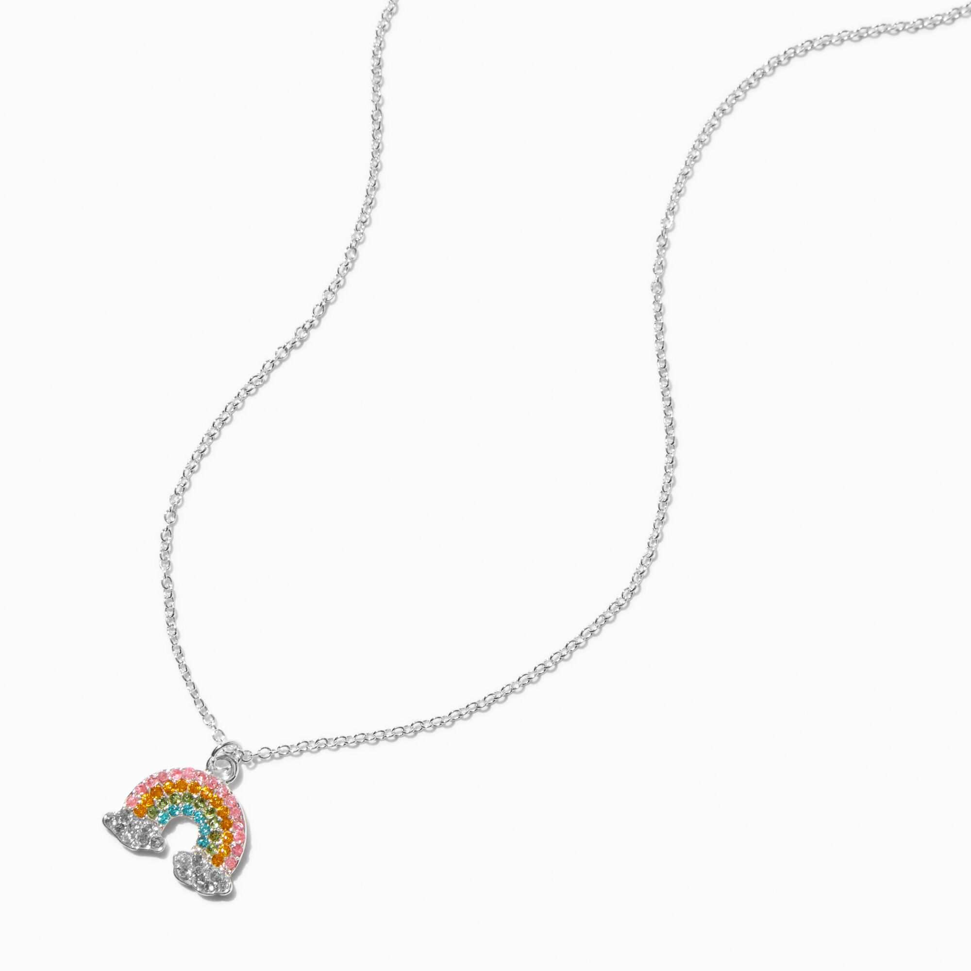 Pave Rainbow Pendant Necklace