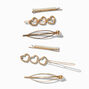 Claire&#39;s Club Gold-tone Heart &amp; Pearl Hair Pins - 6 Pack,