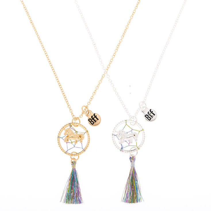Best Friends Unicorn Dreamcatcher Pendant Necklaces 2 Pack