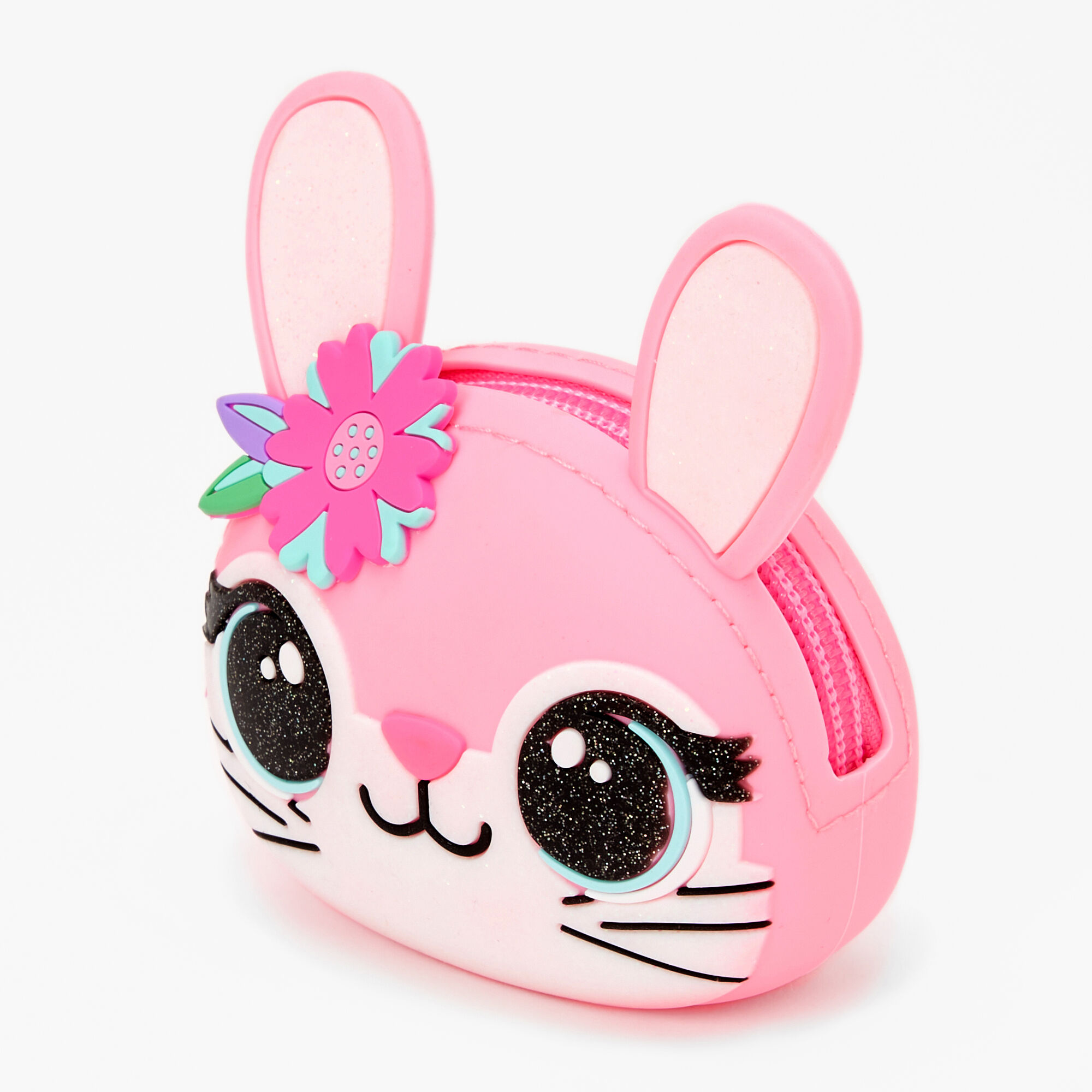 Bunny Face Jelly Coin Purse Pink